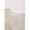 imageCHICWISH Women Summer Bohemian Crewneck Sleeveless Cutwork Crochet Top Casual Hollow Out Cropped Beach Tank Top Vest Sand