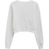 imageCHICWISH Women Velvet Tie Front Crop Ribbed Knit Cardigan Sweaters V Neck Long Sleeves Trendy Fall Winter Casual TopsWhite