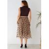 imageCHICWISH Womens 3D Heart DoubleLayered Mesh Tulle Maxi SkirtCaramel3d Heart