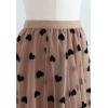 imageCHICWISH Womens 3D Heart DoubleLayered Mesh Tulle Maxi SkirtCaramel3d Heart