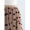 imageCHICWISH Womens 3D Heart DoubleLayered Mesh Tulle Maxi SkirtCaramel3d Heart
