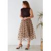 imageCHICWISH Womens 3D Heart DoubleLayered Mesh Tulle Maxi SkirtCaramel3d Heart