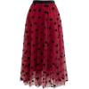 imageCHICWISH Womens 3D Heart DoubleLayered Mesh Tulle Maxi SkirtRed3d Heart