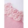 imageCHICWISH Womens BlackWhitePink Ruffle Mesh Boat Neck Knit TopRuffle Meshpink