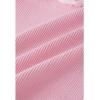 imageCHICWISH Womens BlackWhitePink Ruffle Mesh Boat Neck Knit TopRuffle Meshpink