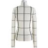 imageCHICWISH Womens Grid Mock Neck Knit Top Sweater Pullover Plaid Long Sleeve Casual Knitted Fall CheckeredIvory Gridmock Neck
