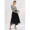 imageCHICWISH Womens Stripe Black OffShoulder LongSleeve Knit TopLongsleeveblack
