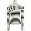 imageCHICWISH Womens Stripe Black OffShoulder LongSleeve Knit TopLongsleeveblack