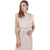 imageCHICWISH Womens WhiteLight YellowSagePinkPistachio Satin Tie Back Sleeveless TopPink