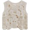 imageCHICWISH Women Summer Bohemian Crewneck Sleeveless Cutwork Crochet Top Casual Hollow Out Cropped Beach Tank Top Vest Sand