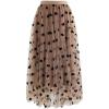 imageCHICWISH Womens 3D Heart DoubleLayered Mesh Tulle Maxi SkirtCaramel3d Heart