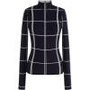 imageCHICWISH Womens Grid Mock Neck Knit Top Sweater Pullover Plaid Long Sleeve Casual Knitted Fall CheckeredBlack Gridmock Neck