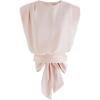 imageCHICWISH Womens WhiteLight YellowSagePinkPistachio Satin Tie Back Sleeveless TopPink