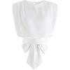 imageCHICWISH Womens WhiteLight YellowSagePinkPistachio Satin Tie Back Sleeveless TopWhite