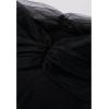 imageCHICWISH Women Black Off Shoulder Knit Top Sexy Long Sleeve Mesh Spliced Night Out Tunics TopsBlack
