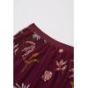 imageCHICWISH Women Floral Embroidered Tulle Skirt Flared A Line High Elastic Waist Mesh DoubleLayered Midi SkirtBurgundy