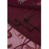 imageCHICWISH Women Floral Embroidered Tulle Skirt Flared A Line High Elastic Waist Mesh DoubleLayered Midi SkirtBurgundy