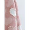 imageCHICWISH Women Fuzzy Pearl Heart Knit Cardigan Romantic V Neck Button Long Sleeve Valentines Holiday Soft Sweater CardigansPink Pearly Cardigan