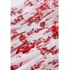 imageCHICWISH Women Short Bubble Sleeves Cotton Maxi Dress Flower Printed V Neck Elastic Waist Casual Red Long Summer DressesRed