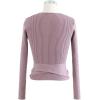 imageCHICWISH Womens BlackLilac VNeck TieWaist Bowknot Wrap Knit TopLilac