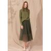 imageCHICWISH Womens LinenWhiteGrey Cozy Ribbed Long Sleeve Turtleneck Knit Top Pullover SweaterArmy Green