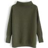 imageCHICWISH Womens LinenWhiteGrey Cozy Ribbed Long Sleeve Turtleneck Knit Top Pullover SweaterArmy Green
