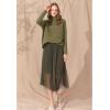 imageCHICWISH Womens LinenWhiteGrey Cozy Ribbed Long Sleeve Turtleneck Knit Top Pullover SweaterArmy Green