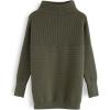 imageCHICWISH Womens LinenWhiteGrey Cozy Ribbed Long Sleeve Turtleneck Knit Top Pullover SweaterArmy Green