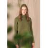 imageCHICWISH Womens LinenWhiteGrey Cozy Ribbed Long Sleeve Turtleneck Knit Top Pullover SweaterArmy Green