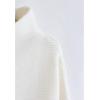 imageCHICWISH Womens LinenWhiteGrey Cozy Ribbed Long Sleeve Turtleneck Knit Top Pullover SweaterWhite
