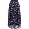 imageCHICWISH Womens Pumpkin Tulle Tutu Skirt Velvet Bats Elastic Waist Halloween Party Layered Mesh Midi SkirtBlack
