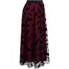 imageCHICWISH Womens Pumpkin Tulle Tutu Skirt Velvet Bats Elastic Waist Halloween Party Layered Mesh Midi SkirtBurgundy