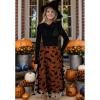 imageCHICWISH Womens Pumpkin Tulle Tutu Skirt Velvet Bats Elastic Waist Halloween Party Layered Mesh Midi SkirtPumpkin