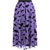 imageCHICWISH Womens Pumpkin Tulle Tutu Skirt Velvet Bats Elastic Waist Halloween Party Layered Mesh Midi SkirtPurple