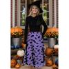 imageCHICWISH Womens Pumpkin Tulle Tutu Skirt Velvet Bats Elastic Waist Halloween Party Layered Mesh Midi SkirtPurple