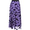 imageCHICWISH Womens Pumpkin Tulle Tutu Skirt Velvet Bats Elastic Waist Halloween Party Layered Mesh Midi SkirtPurple