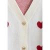 imageCHICWISH Womens RedIvory Soft Heart Cropped Knit CardiganIvory