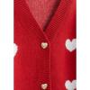 imageCHICWISH Womens RedIvory Soft Heart Cropped Knit CardiganRed