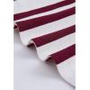 imageCHICWISH Womens Stripe Print Turtleneck Knit Midi DressBurgundy