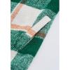 imageCHICWISH Womens Turn Down Shawl Collar Earth Tone Check Asymmetric Hemline Wool Blend CoatGreen