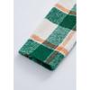 imageCHICWISH Womens Turn Down Shawl Collar Earth Tone Check Asymmetric Hemline Wool Blend CoatGreen