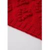 imageCHICWISH Womens Turtleneck Sweater Heart Pom Pom Pullover Sweaters Long Sleeve Loose Chunky Knit Sweater TopsRed
