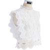imageCHICWISH Womens WhiteBlack Falling Leaf Full Lace Crochet Round Neck Sleeveless Crop TopYour Sassy Startwhite
