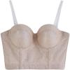 imageCHICWISH Women Dazzling Shiny Bustier Crop Top Summer Sexy Push Up Croset Bra Top Going Out Party Camisoles Tops ApricotApricot