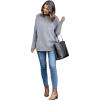 imageCHICWISH Womens LinenWhiteGrey Cozy Ribbed Long Sleeve Turtleneck Knit Top Pullover SweaterGrey
