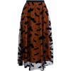 imageCHICWISH Womens Pumpkin Tulle Tutu Skirt Velvet Bats Elastic Waist Halloween Party Layered Mesh Midi SkirtPumpkin