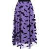 imageCHICWISH Womens Pumpkin Tulle Tutu Skirt Velvet Bats Elastic Waist Halloween Party Layered Mesh Midi SkirtPurple