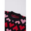 imageCHICWISH Valentines Sweater Women Love Heart Print Crew Neck Long Sleeve Casual Pullover Top Soft Holiday Knit SweaterBlack