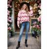 imageCHICWISH Valentines Sweater Women Love Heart Print Crew Neck Long Sleeve Casual Pullover Top Soft Holiday Knit SweaterWhite