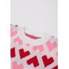 imageCHICWISH Valentines Sweater Women Love Heart Print Crew Neck Long Sleeve Casual Pullover Top Soft Holiday Knit SweaterWhite